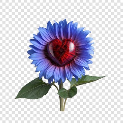 3D render FLORES ROSA VEMELHA COLORIDA AZUL FLOR elemento para composição ícone logo PSD png (144)