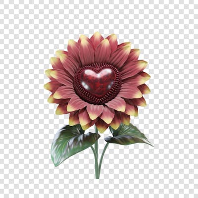 3D render FLORES ROSA VEMELHA COLORIDA AZUL FLOR elemento para composição ícone logo PSD png (129)