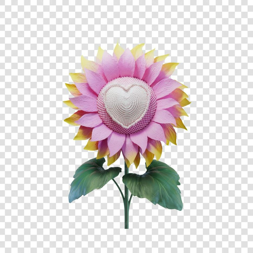 3D render FLORES ROSA VEMELHA COLORIDA AZUL FLOR elemento para composição ícone logo PSD png (153)
