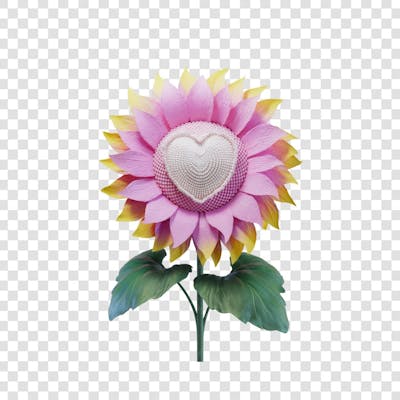 3D render FLORES ROSA VEMELHA COLORIDA AZUL FLOR elemento para composição ícone logo PSD png (153)