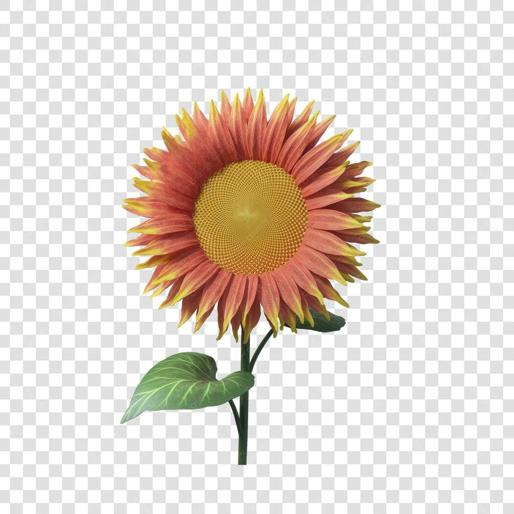 Post Instagram Girassol Vermelho e Amarelo PNG com fundo transparente