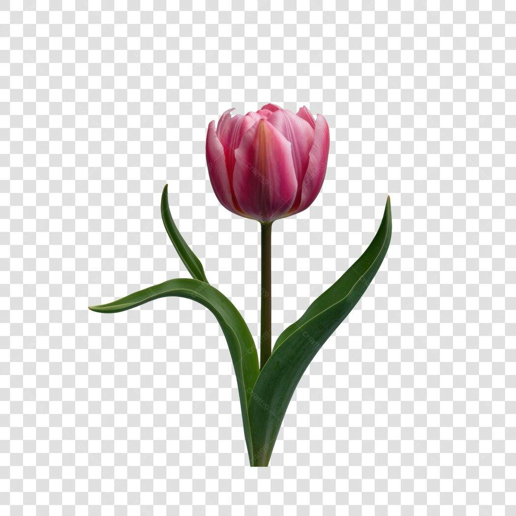 Post Instagram Dia das Mães Tulipa Rosa PNG com fundo transparente