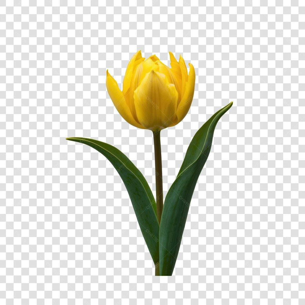 Post Instagram Primavera Tulipa Amarela PNG com fundo transparente