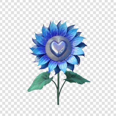 3D render FLORES ROSA VEMELHA COLORIDA AZUL FLOR elemento para composição ícone logo PSD png (165)