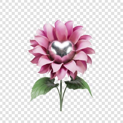3D render FLORES ROSA VEMELHA COLORIDA AZUL FLOR elemento para composição ícone logo PSD png (156)