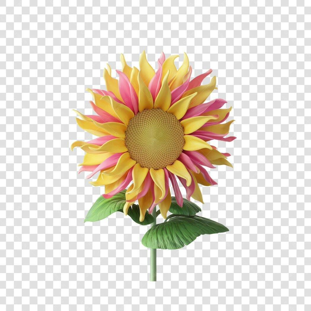 Post Instagram Girassol Rosa e Amarelo PNG com fundo transparente