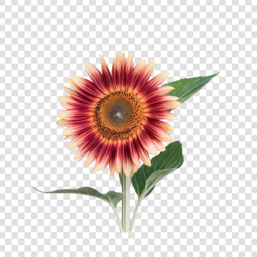 Post Instagram Girassol Vermelho e Amarelo PNG com fundo transparente