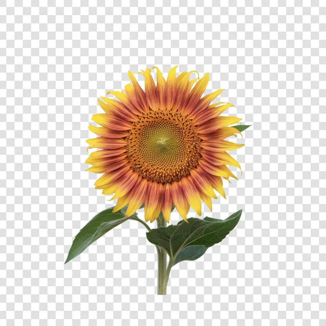 Post Instagram Girassol Vermelho e Amarelo PNG com fundo transparente