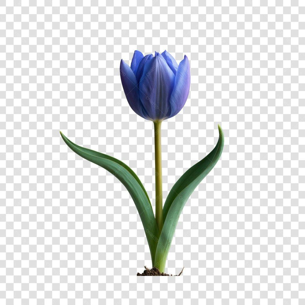 Post Instagram com Tulipa Azul PNG com fundo transparente