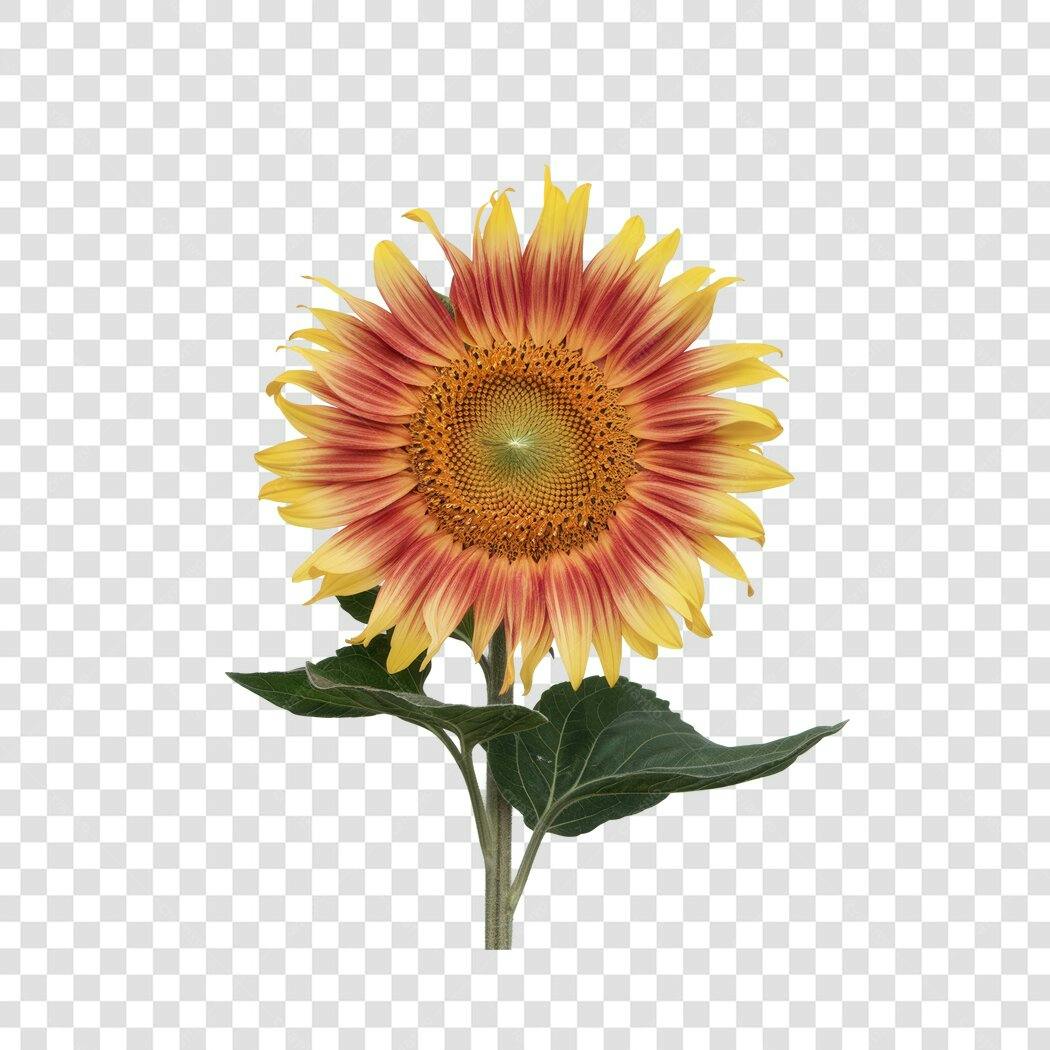 Post Instagram Girassol Vermelho e Amarelo PNG com fundo transparente