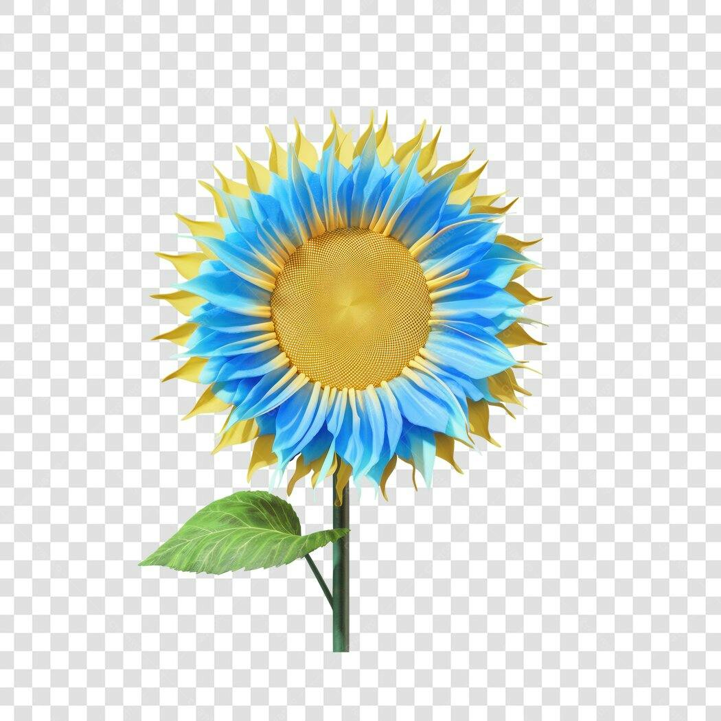 Post Instagram Girassol Azul e Amarelo PNG com fundo transparente