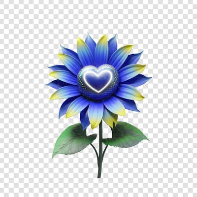 3D render FLORES ROSA VEMELHA COLORIDA AZUL FLOR elemento para composição ícone logo PSD png (167)