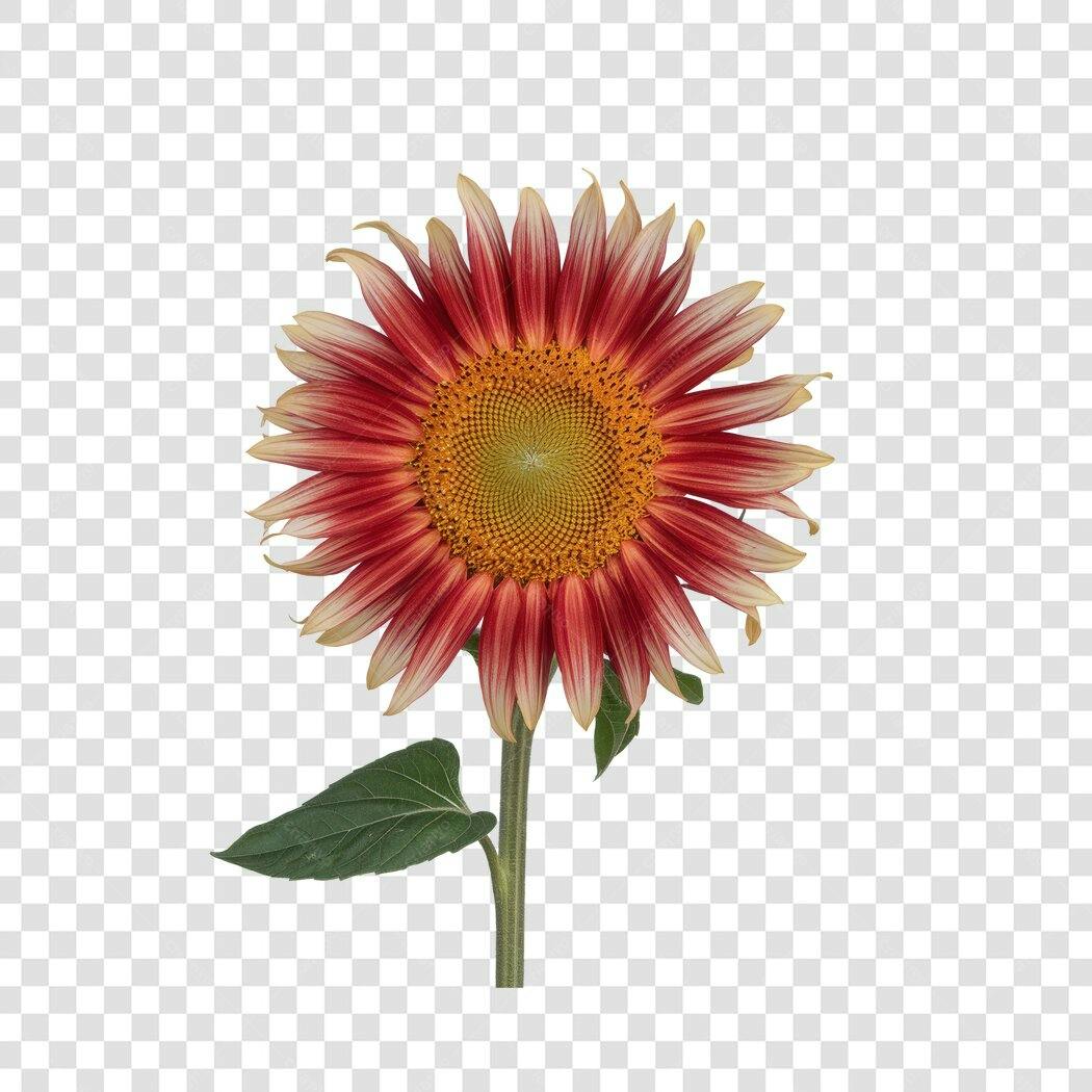 Post Instagram Girassol Vermelho PNG com fundo transparente