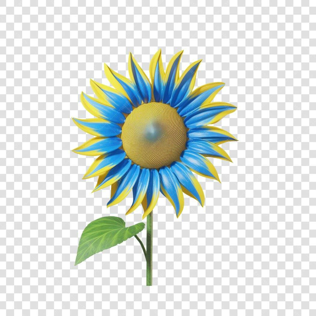Post Instagram Girassol Azul e Amarelo PNG com fundo transparente