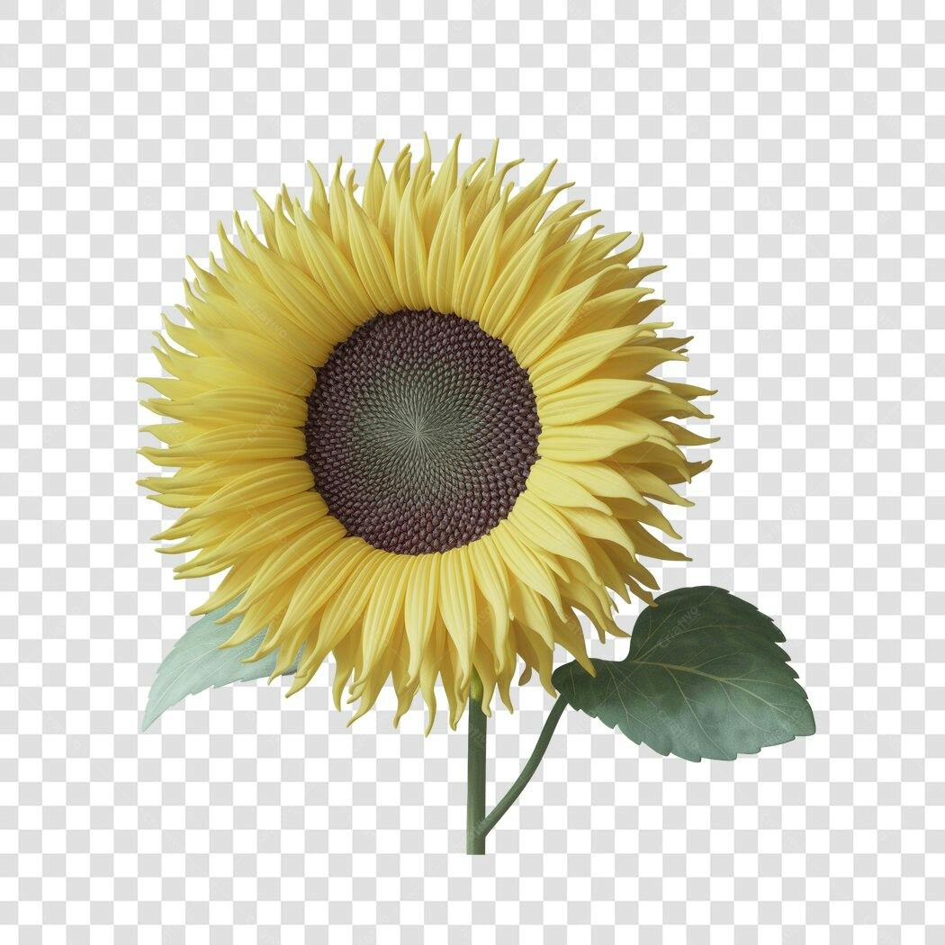 PNG Flor Girassol Amarelo Fundo Transparente