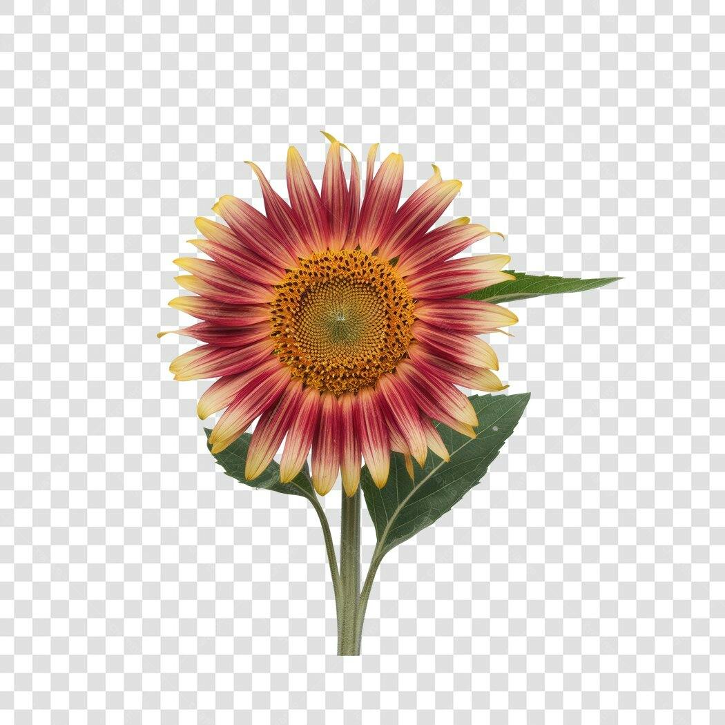 Post Instagram Girassol Vermelho e Amarelo PNG com fundo transparente
