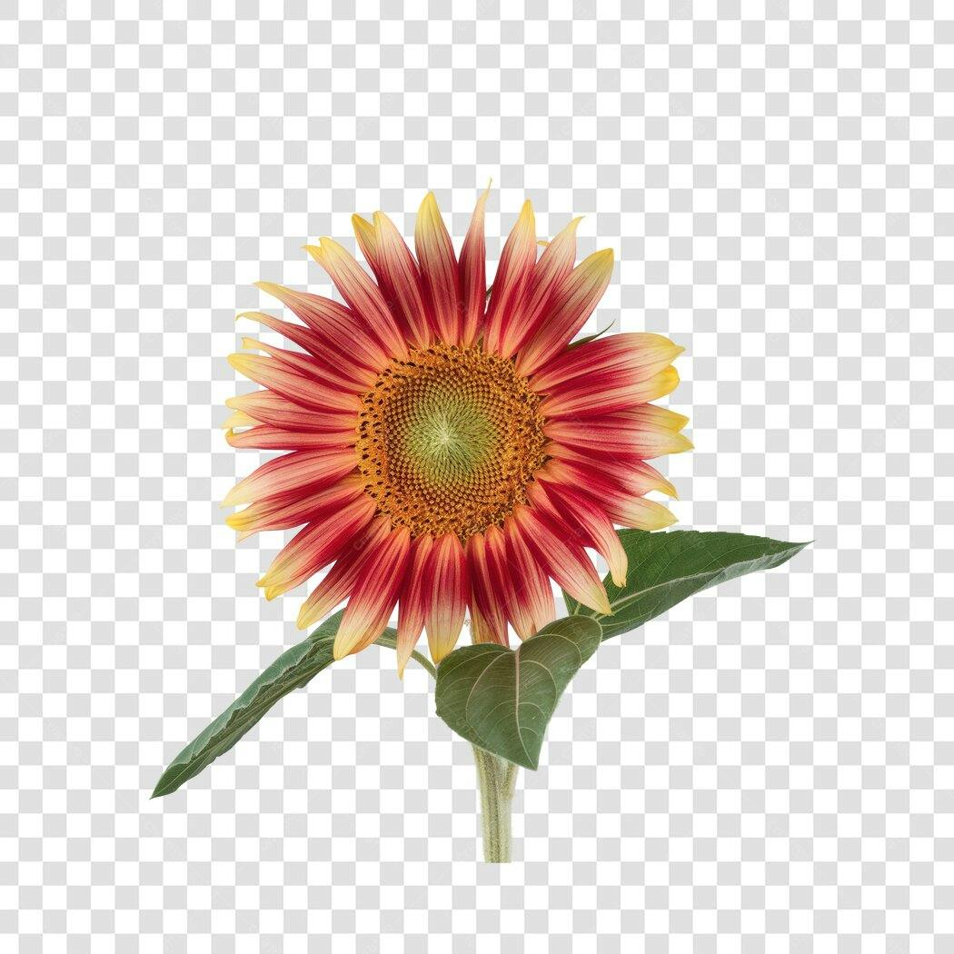 Post Instagram Girassol Vermelho e Amarelo PNG com fundo transparente