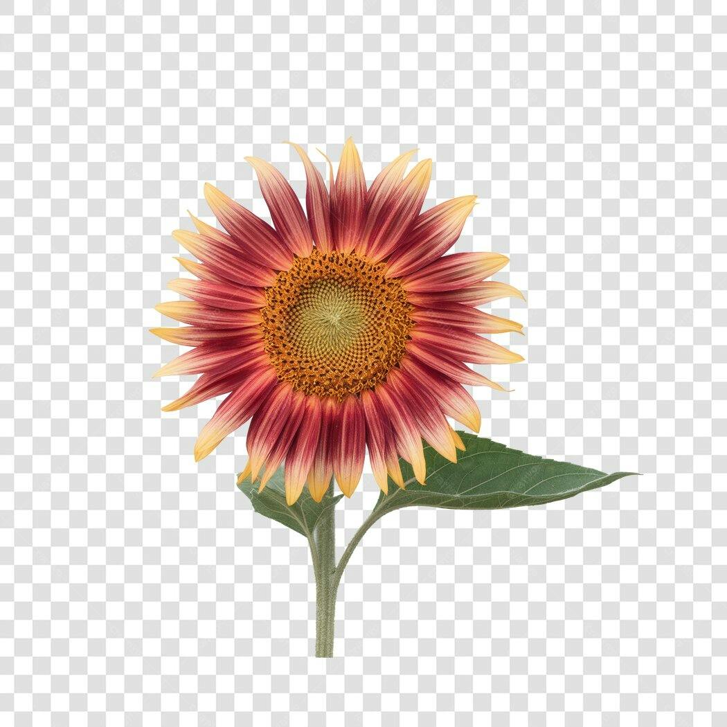 Post Instagram Girassol Vermelho e Amarelo PNG com fundo transparente