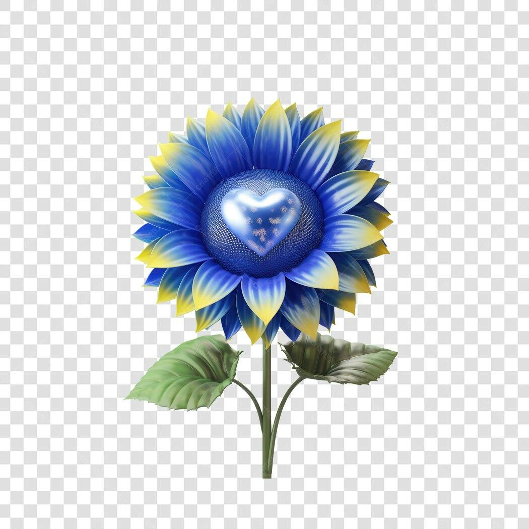 Post Instagram Dia dos Namorados Girassol Azul PNG com fundo transparente