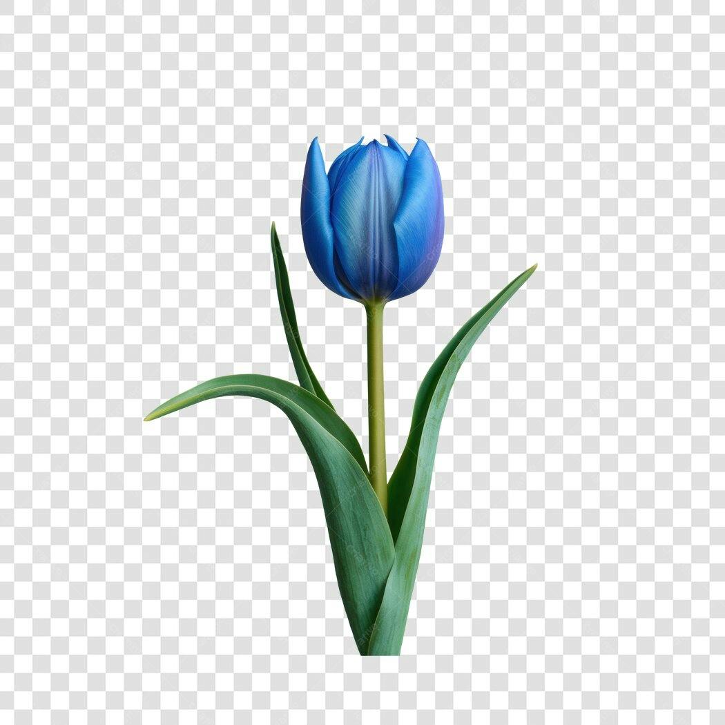 Imagem PNG Tulipa Azul para Post Instagram com fundo transparente