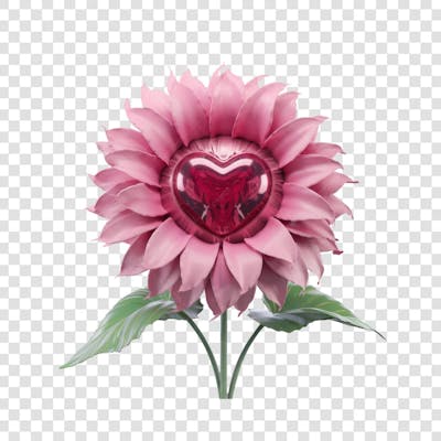 3D render FLORES ROSA VEMELHA COLORIDA AZUL FLOR elemento para composição ícone logo PSD png (139)