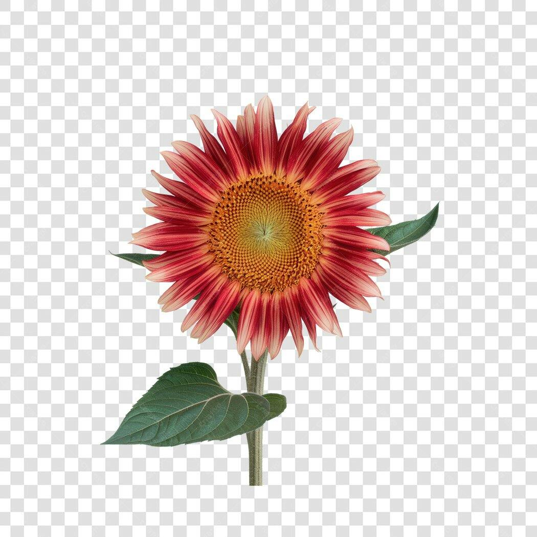 Imagem PNG Girassol Vermelho com Fundo Transparente