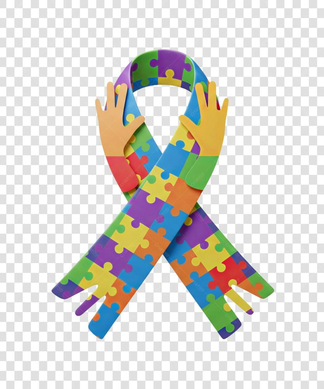 Banner Dia Mundial do Autismo PNG com fundo transparente