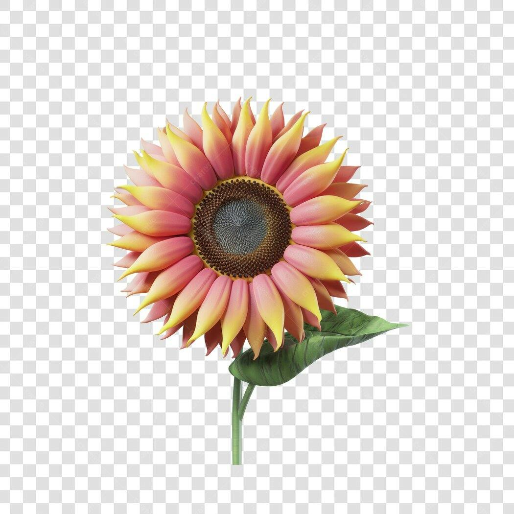 Post Instagram Girassol Rosa e Amarelo PNG com fundo transparente