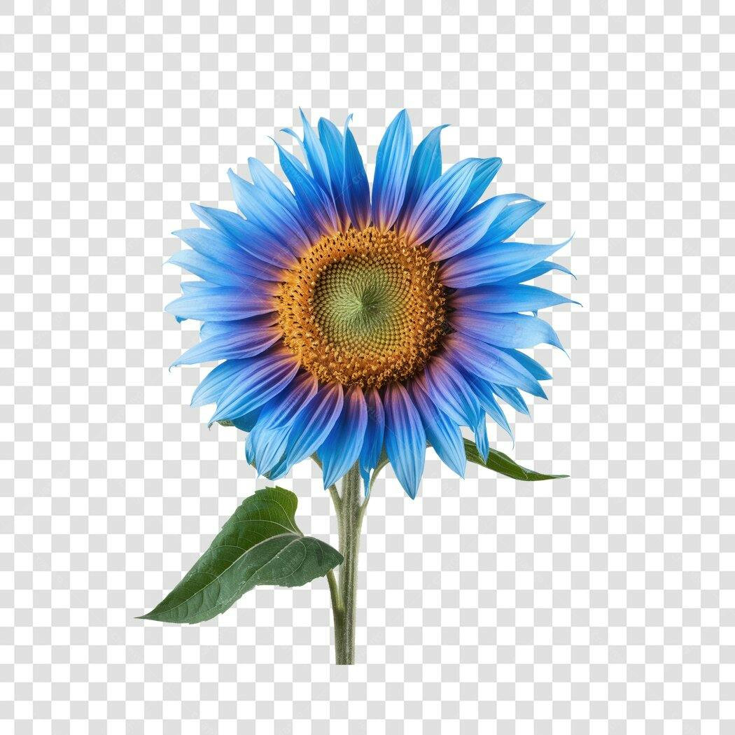 Post Instagram Girassol Azul PNG com fundo transparente