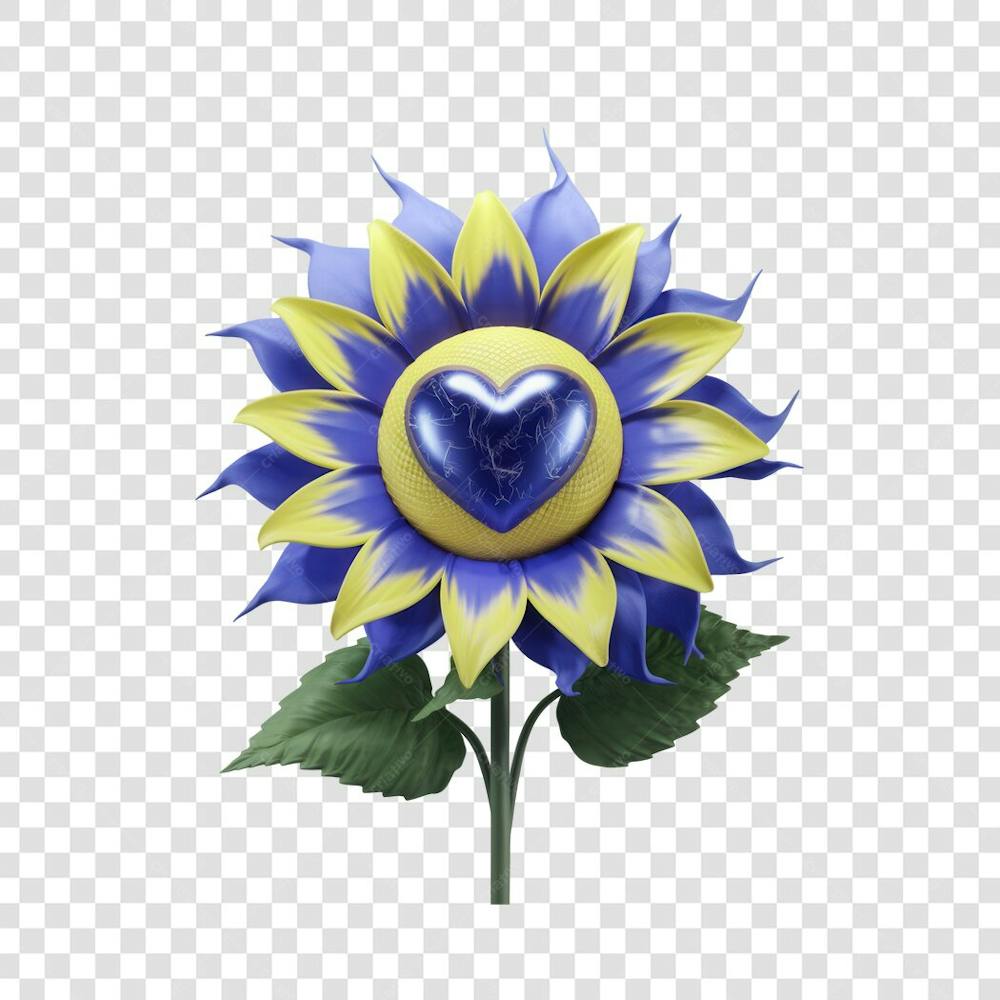 3D render FLORES ROSA VEMELHA COLORIDA AZUL FLOR elemento para composição ícone logo PSD png (168)