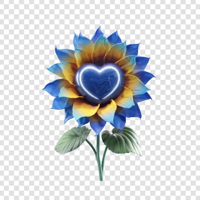 3D render FLORES ROSA VEMELHA COLORIDA AZUL FLOR elemento para composição ícone logo PSD png (164)