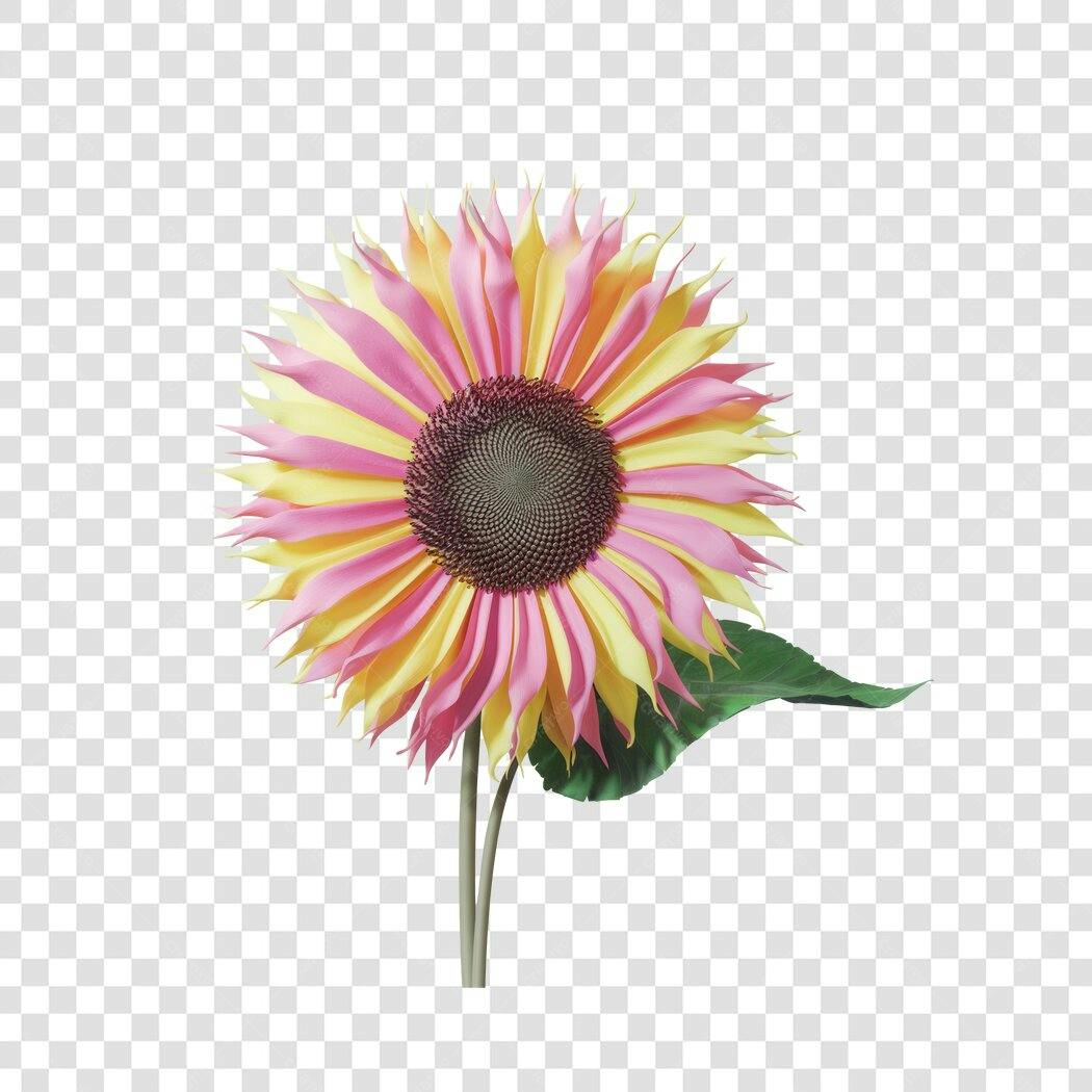 Post Instagram Girassol Rosa e Amarelo PNG com fundo transparente