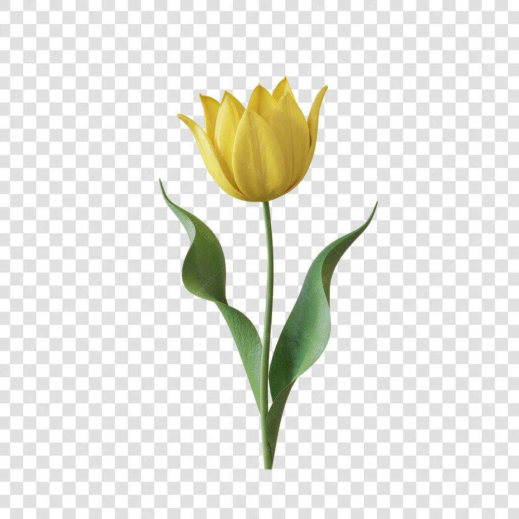 Post Instagram Flor Tulipa Amarela PNG com fundo transparente