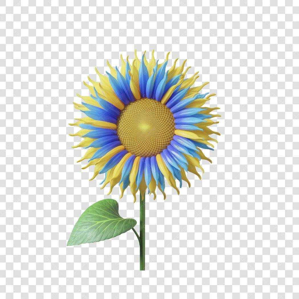 Post Instagram Girassol Azul e Amarelo PNG com fundo transparente