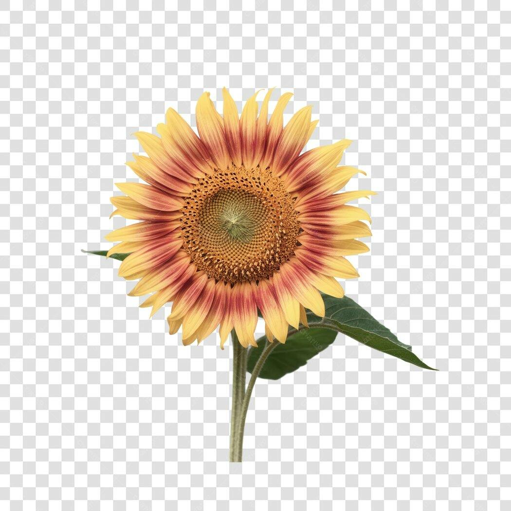 Post Instagram Girassol Vermelho e Amarelo PNG com fundo transparente