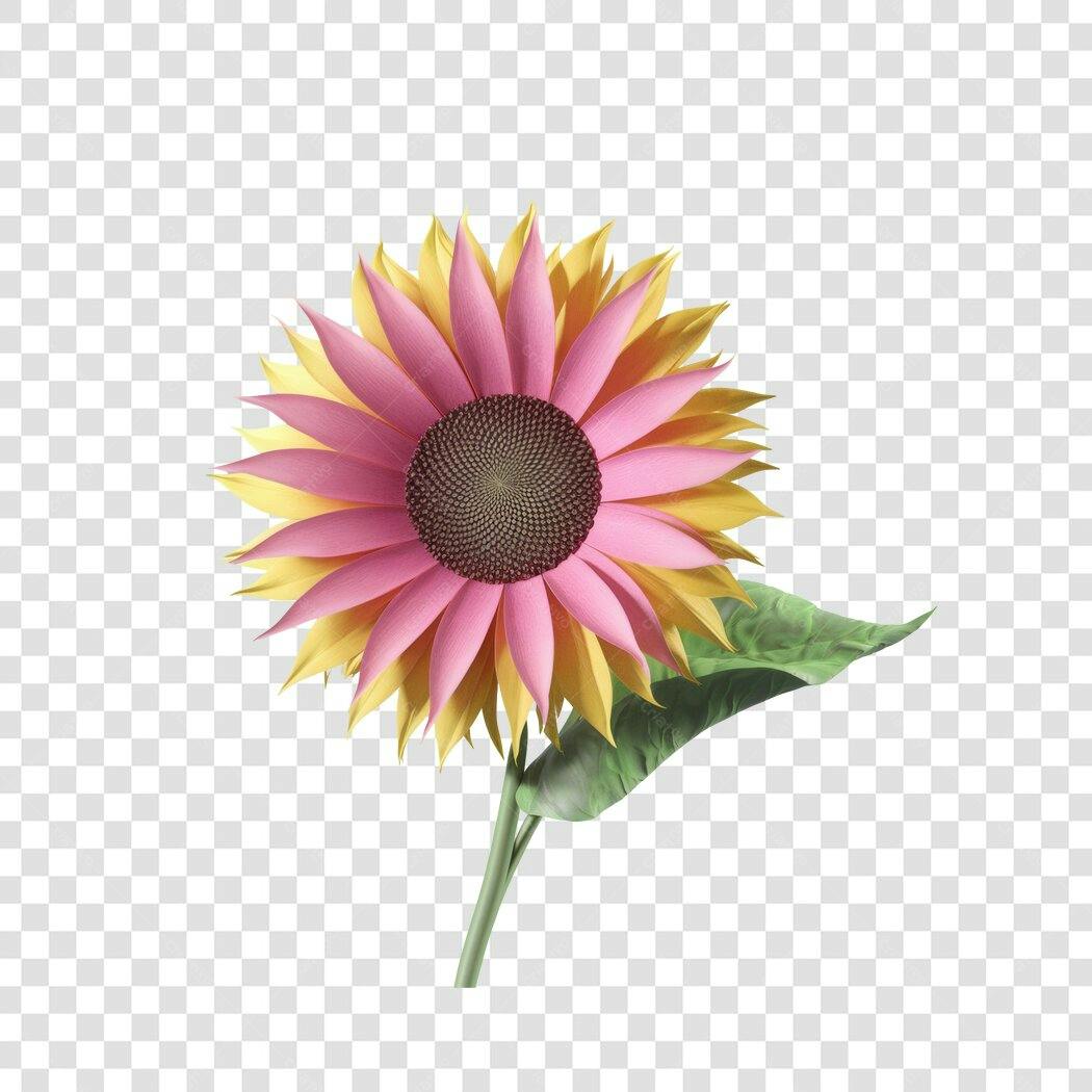 Post Instagram Girassol Rosa e Amarelo PNG com fundo transparente