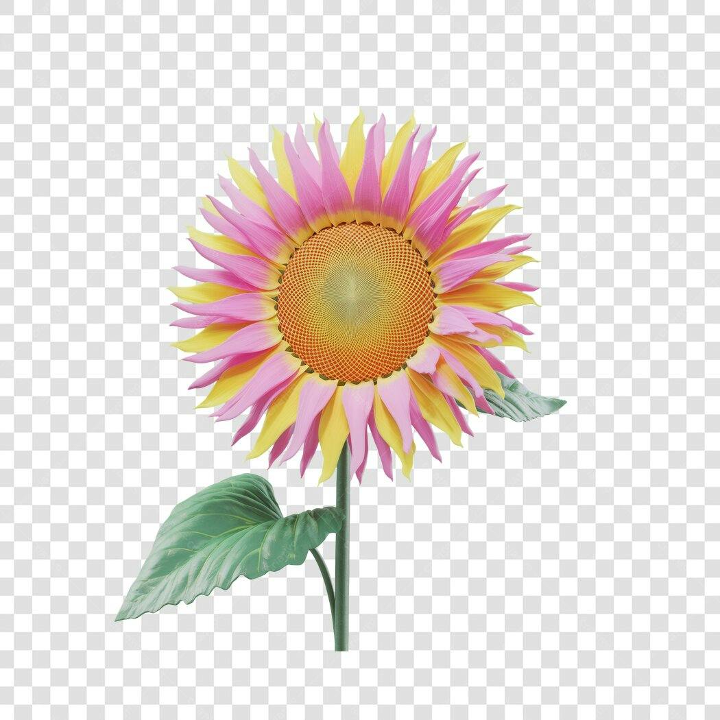 Post Instagram Girassol Rosa e Amarelo PNG com fundo transparente