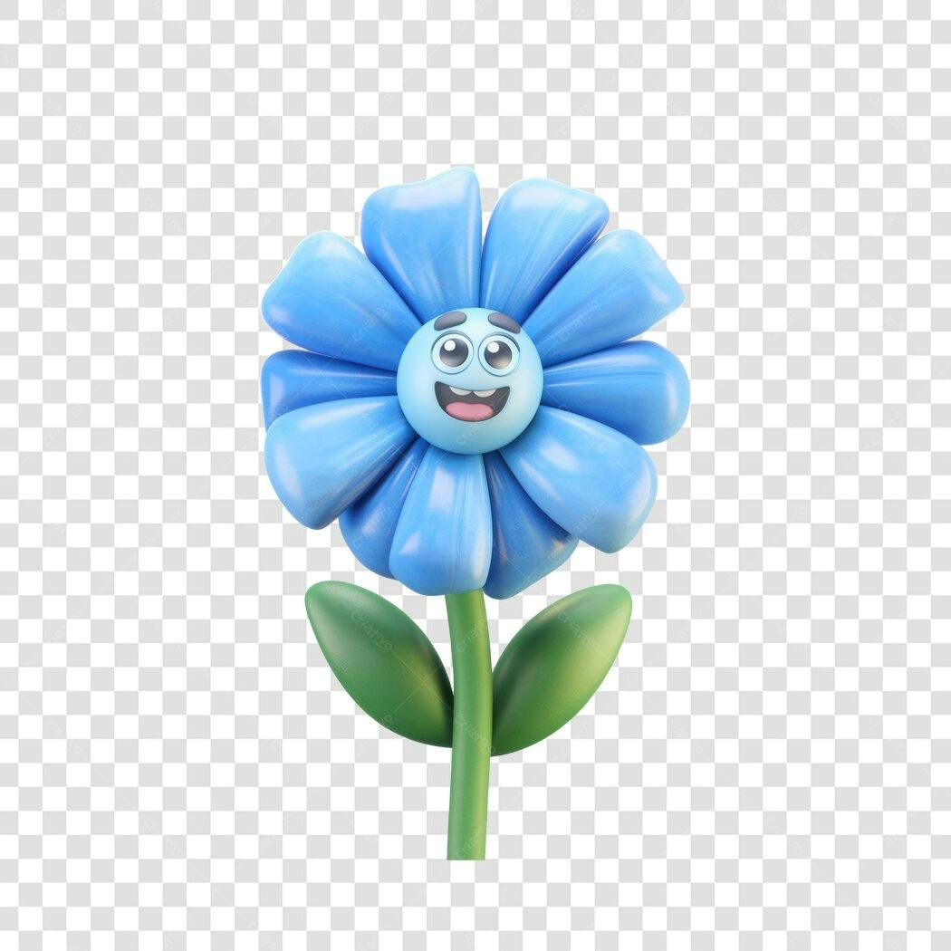 Post Instagram Flor Azul PNG com fundo transparente