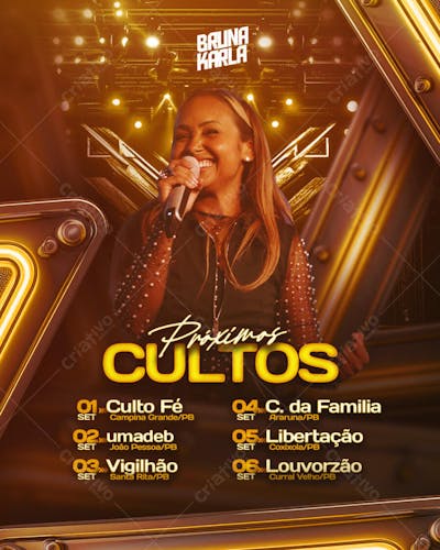 proximos cultos bruna karla
