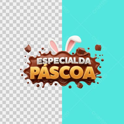 SELO 3D Especial da páscoa 3 PSD EDITÁVEL