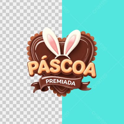 SELO 3D Páscoa Premiada PSD EDITÁVEL