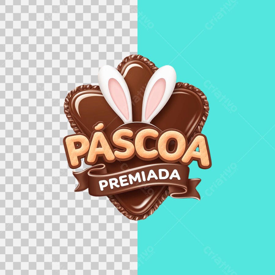 Logo Páscoa Premiada PSD Editável
