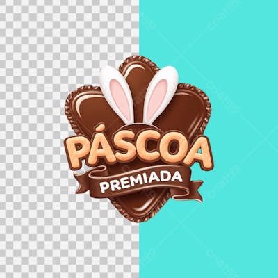 SELO 3D Páscoa premiada 2 PSD EDITÁVEL
