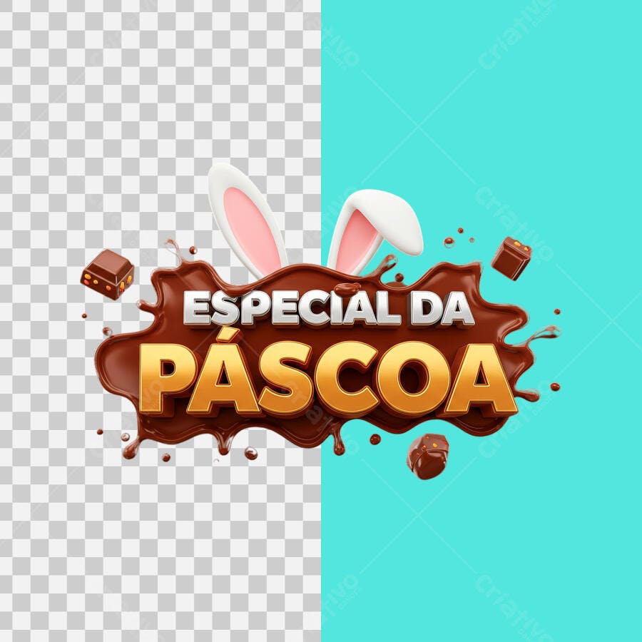 Banner Páscoa com Chocolate PSD Editável