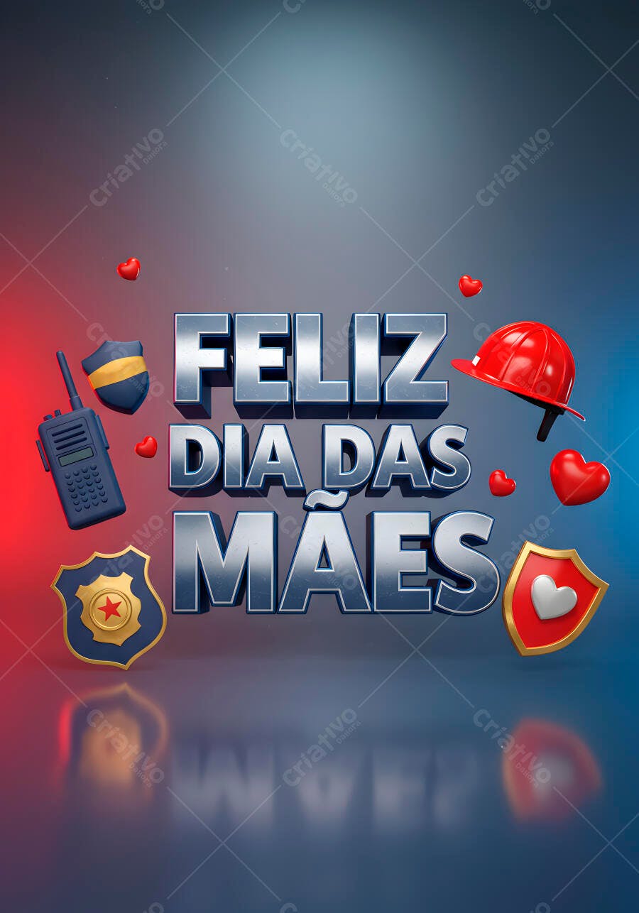 Feliz Dia das Mães com símbolos de proteção