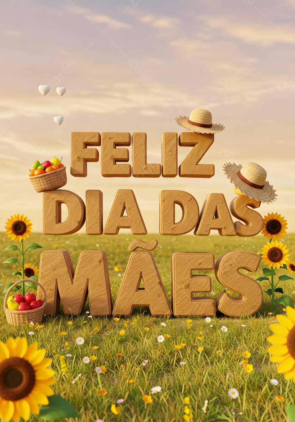 3D Feliz Dia Das Mães  Para Agro