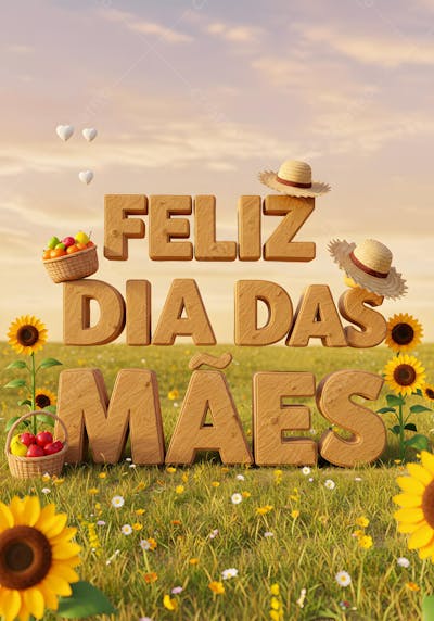 3D Feliz Dia Das Mães  Para Agro