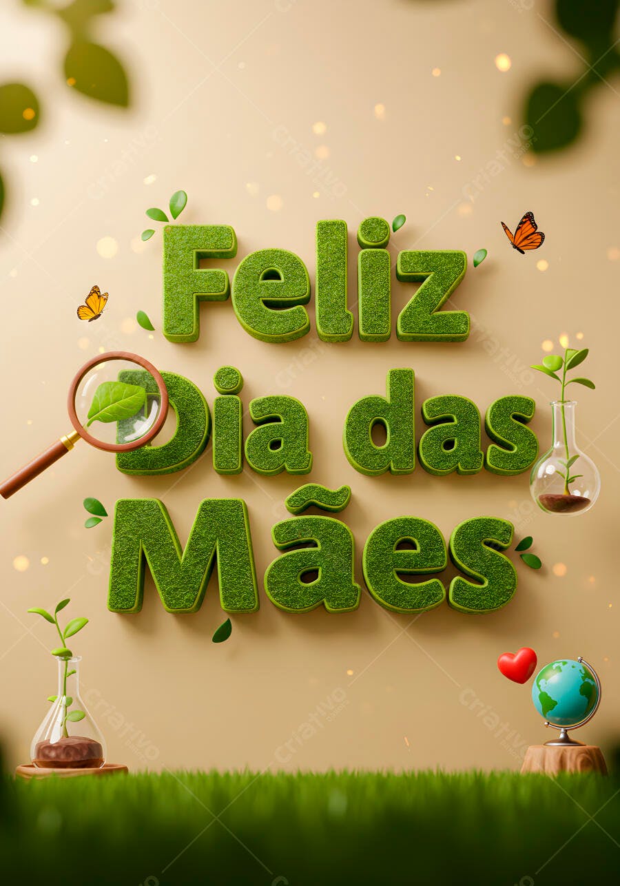 Feliz Dia das Mães com design ecológico