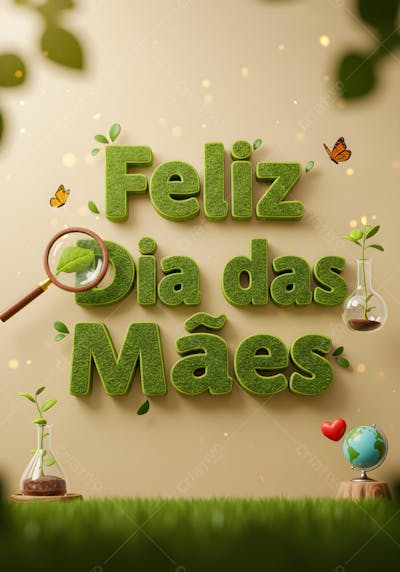3D Feliz Dia Das Mães  Para Bio