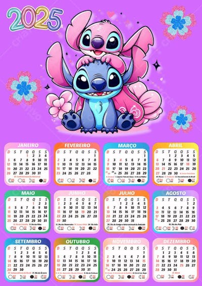 Calendario 2025 Lilo e Stitch